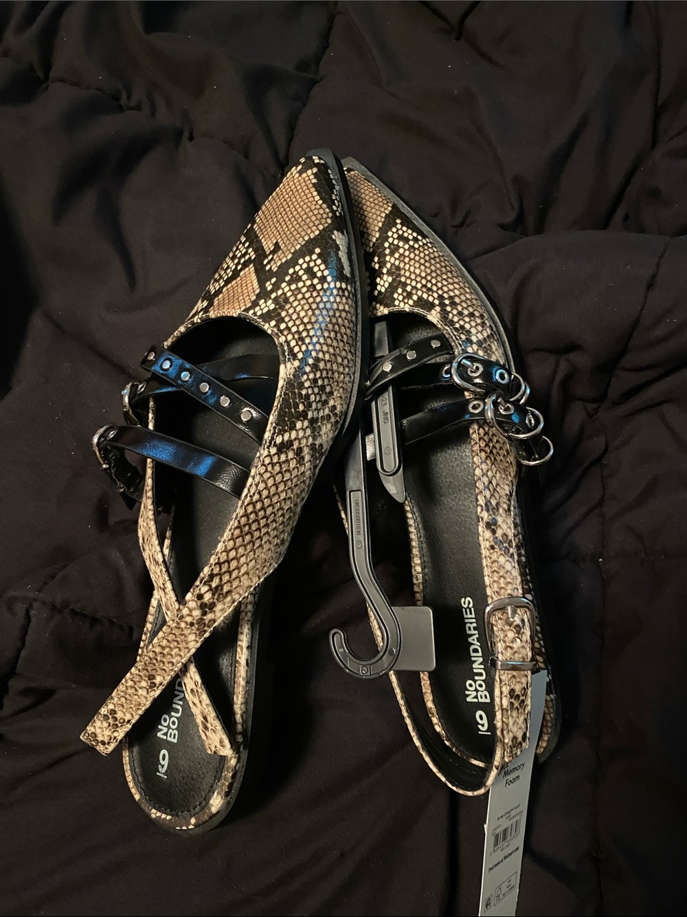 NWT “snakeskin” flats